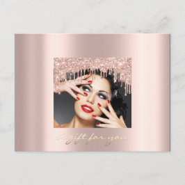 Cadeaubon Gold Drip Vakantie Confetti Roos Briefkaart