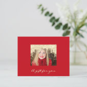 Cadeaubon Golden Drids Feestdagen Red Modern Briefkaart (Staand voorkant)