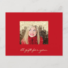 Cadeaubon Golden Drids Feestdagen Red Modern Briefkaart