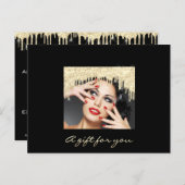 Cadeaubon Golden Dries Black Stripes Makeup Briefkaart (Voorkant / Achterkant)