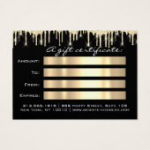 Cadeaubon Gouden Wimper Make-up Feestdagen Visitekaartje (Achterkant)