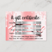 Cadeaubon Haar Stylist Nagels Snoep Drips Visitekaartje (Achterkant)