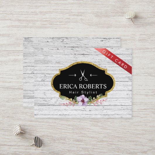 Cadeaubon - Haarstylist  Floral Kortingskaartje (Voorkant / Achterkant in situ)