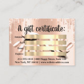 Cadeaubon Hair Spa Nails Luxury Blush Drip Visitekaartje (Achterkant)