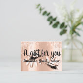 Cadeaubon Hair Spa Nails Luxury Blush Drip Visitekaartje (Staand voorkant)