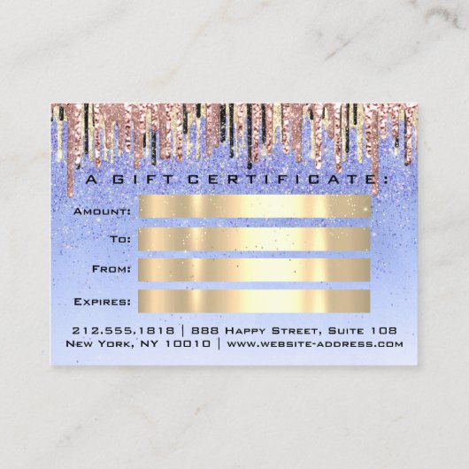 Cadeaubon Hairdresser Blue Lash Makeup Visitekaartje (Achterkant)