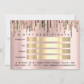 Cadeaubon Hairdresser Makeup Lash Gold Lux Kaart (Achterkant)