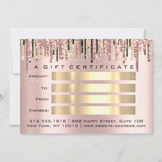 Cadeaubon Hairdresser Makeup Lash Gold Lux Kaart (Achterkant)