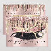 Cadeaubon Hairdresser Makeup Lash Gold Lux Kaart (Voorkant / Achterkant)