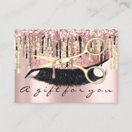 Cadeaubon Hairdresser Makeup Lash Gold Roos Visitekaartje