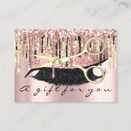 Cadeaubon Hairdresser Makeup Lash Gold Roos Visitekaartje (Voorkant)