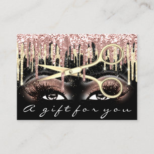 Cadeaubon Hairdresser Roos Black Makeup Visitekaartje