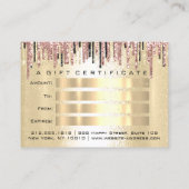 Cadeaubon Hairdresser Roos Gold Drip Makeup Visitekaartje (Achterkant)