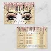 Cadeaubon Hairdresser Roos Gold Drip Makeup Visitekaartje (Voorkant / Achterkant)