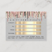 Cadeaubon Hairdresser Roos Gold Makeup Grey Visitekaartje (Achterkant)