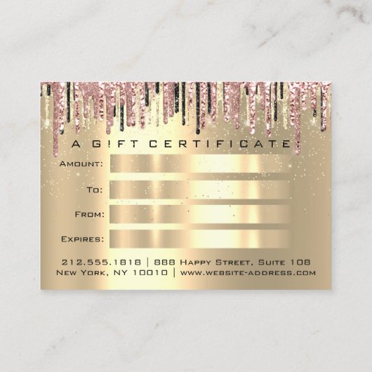 Cadeaubon Hairdresser Roos Gold Makeup Visitekaartje (Achterkant)