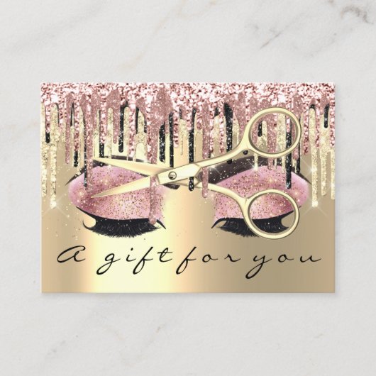 Cadeaubon Hairdresser Roos Gold Makeup Visitekaartje (Voorkant)