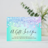 Cadeaubon Holografisch Glitter Drip Nails Roze (Staand voorkant)