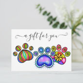 Cadeaubon Hond Poot Verzorging Dierenarts Pension (Staand voorkant)