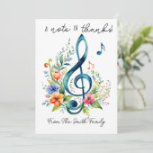 cadeaubon KAART bedankt muzieleraar (Staand voorkant)