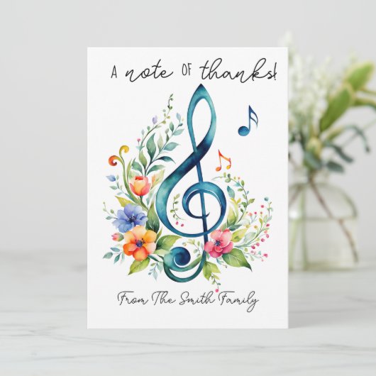 cadeaubon KAART bedankt muzieleraar (Staand voorkant)