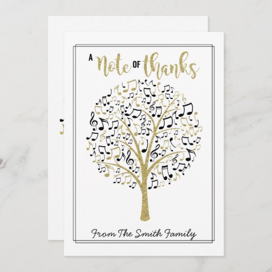 cadeaubon KAART bedankt muzieleraar (Voorkant / Achterkant)