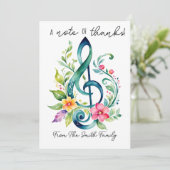 cadeaubon KAART bedankt muzieleraar (Staand voorkant)