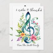 cadeaubon KAART bedankt muzieleraar (Voorkant / Achterkant)