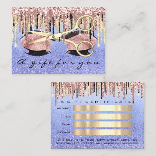 Cadeaubon Kapper Make-up Artiest Lash Visitekaartje (Voorkant / Achterkant)