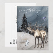 Cadeaubon Kerst Winter Eland Scene  (Voorkant / Achterkant)