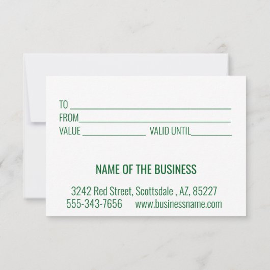 Cadeaubon Kerstbomen Kaart (Achterkant)