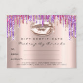 Cadeaubon Kiss Lips Makeup Rainbow Unicorn Briefkaart (Voorkant)