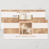 Cadeaubon Koper & Crème Tropische Palmboom (Voorkant / Achterkant)