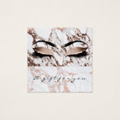 Cadeaubon Kopermarmer Glitter Lash Makeup Vierkante Visitekaartjes (Voorkant)