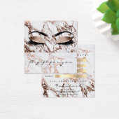 Cadeaubon Kopermarmer Glitter Lash Makeup Vierkante Visitekaartjes (Bureau)