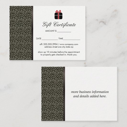 Cadeaubon Kortingskaartje (Voorkant / Achterkant)