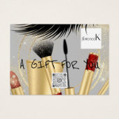 Cadeaubon Lash Make-up Esthetische Logo QR-code Visitekaartje (Voorkant)