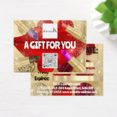 Cadeaubon Lash Make-up Logo QR rode lippen Visitekaartje (Bureau)