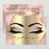 Cadeaubon Lash Pink Metallic Beauty Makeup (Voorkant / Achterkant)