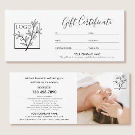 Cadeaubon Logo Foto Moderne Script Kaart