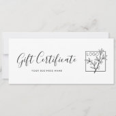 Cadeaubon Logo Script Minimalistisch Wit (Voorkant)