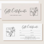 Cadeaubon Logo Script Minimalistisch Wit