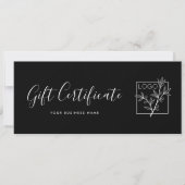 Cadeaubon Logo Script Minimalistisch Zwart (Voorkant)