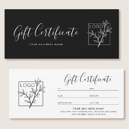 Cadeaubon Logo Script Minimalistisch Zwart