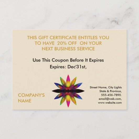 Cadeaubon Lotus Flower Yoga Meditation Informatiekaartje (Achterkant)