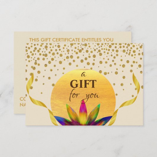 Cadeaubon Lotus Flower Yoga Meditation Informatiekaartje (Voorkant / Achterkant)