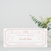 Cadeaubon, Lunch Date Aangepaste Cadeaukaart Kaart (Staand voorkant)