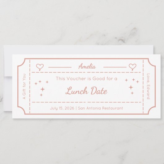 Cadeaubon, Lunch Date Aangepaste Cadeaukaart Kaart (Voorkant)