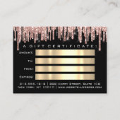 Cadeaubon Makeup Eyelash Hair Nails Black Visitekaartje (Achterkant)