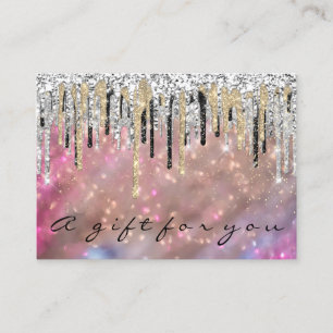 Cadeaubon Makeup Hair Nail Holograaf Roze Visitekaartje